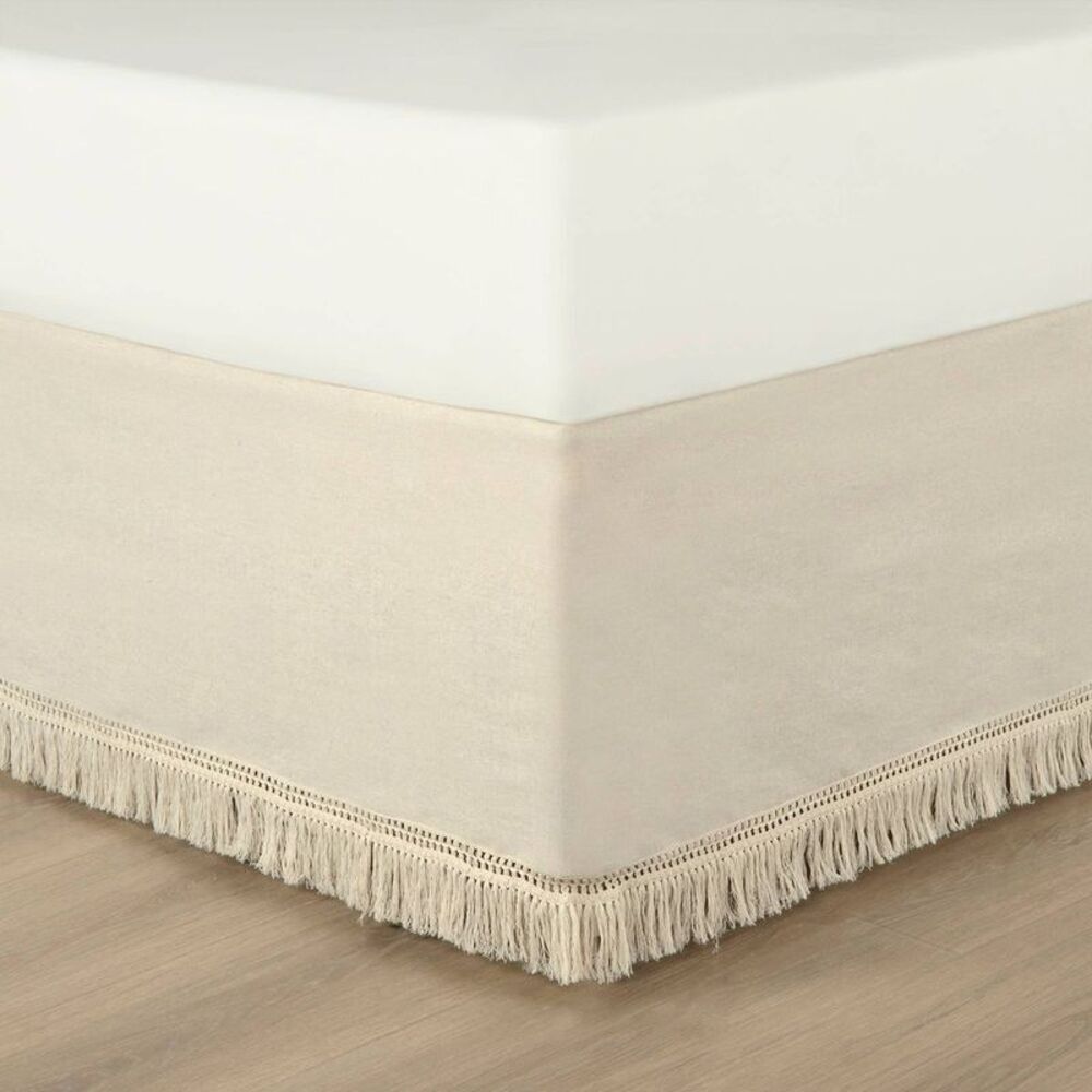 Lush Decor - Lush Décor 15" King Boho Fringe Tailored Drop Easy Beige